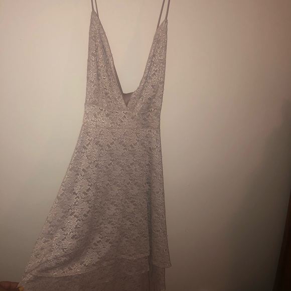 Champagne Elegant Lace Dress - Picture 1 of 5